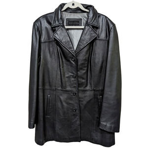 Gallery 100% Genuine Leather Women's sz XL Button Down Jacket